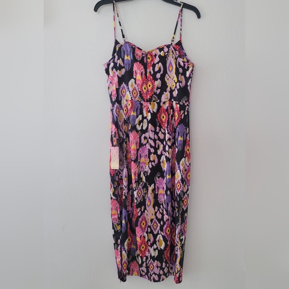 Cowl Neck Slip Dress - Desert Ikat Black Size 10 - Picture 9 of 16